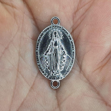 MÉDAILLE MIRACULEUSE DOUBLE ANNEAUX EN ACIER INOXYDABLE POUR BRACELET
