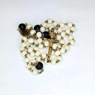 YAK BONE AND DYED BOXWOOD ROSARY THE OSSEUS