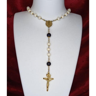 YAK BONE AND DYED BOXWOOD ROSARY THE OSSEUS