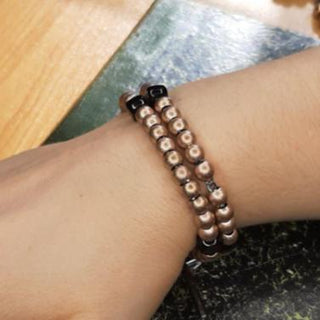 Chapelet Bracelet RosArmy® N°10 – Rosé & Noir, garanti à vie