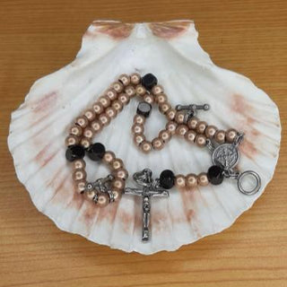 Chapelet Bracelet RosArmy® N°10 – Rosé & Noir, garanti à vie