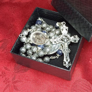 CHAPELET ARGENT MASSIF / SAPHIR L'ARGENTISSIMO