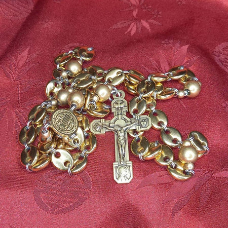 CHAPELET LAURENÇON en Grain de Café (Perles N°43-44-45) 