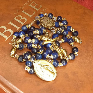 CHAPELET EN ŒIL TIGRE BLEU NUIT LE NOCTEBILIS