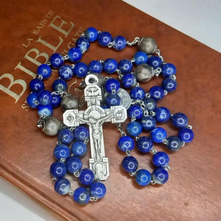 CHAPELET EN LAPIS-LAZULI ET LABRADORITE LE LABRIZULIS