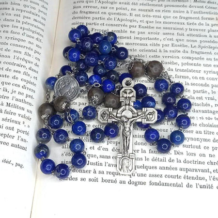 CHAPELET LAURENÇON en Lapis-Lazuli et Labradorite (Perles N°27 et N°13) 