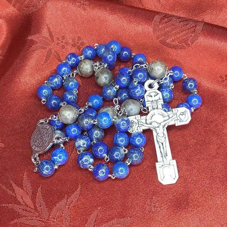 CHAPELET LAURENÇON en Lapis-Lazuli et Labradorite (Perles N°27 et N°13) 