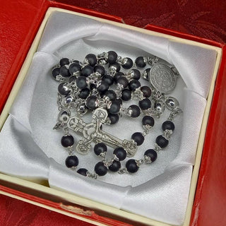 CHAPELET EN BUIS TEINTE INOXYDABLE L'HEBENINOS