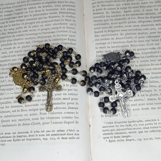 CHAPELET EN BUIS TEINTE INOXYDABLE L'HEBENINOS