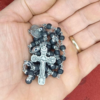 CHAPELET EN BUIS TEINTE INOXYDABLE L'HEBENINOS