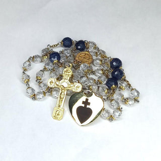 CHAPELET EN CRISTAL ET PIERRE DE SAPHIR LE CASSANDRE