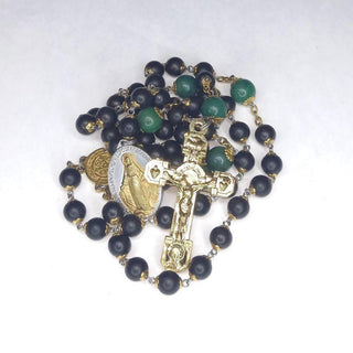 CHAPELET BOIS DE BUIS TEINTÉ ET JADE VERT LE CENTURIO