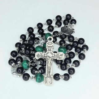 CHAPELET BUIS TEINTE ET MALACHITE LE MALACHIS