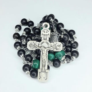 CHAPELET BUIS TEINTE ET MALACHITE LE MALACHIS