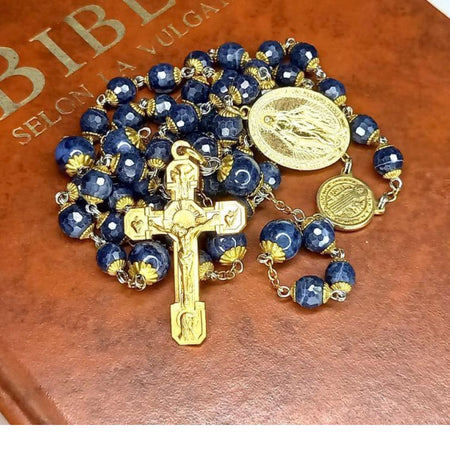 CHAPELET SAPHIR A FACETTES 