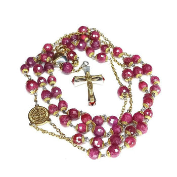 CHAPELET COLLIER TOUR DE COU EN RUBIS 