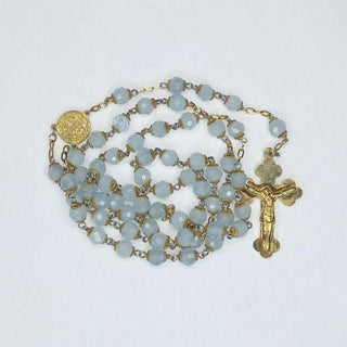 FACETED AQUAMARINE ANGELORUM ROSARY