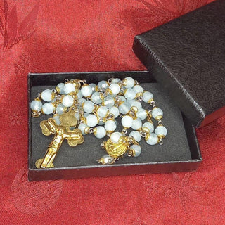 FACETED AQUAMARINE ANGELORUM ROSARY