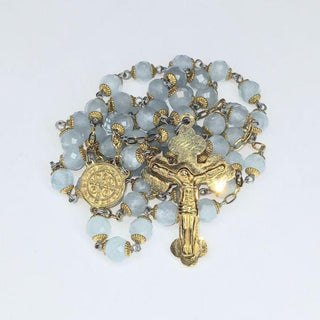 FACETED AQUAMARINE ANGELORUM ROSARY