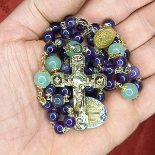 CHAPELET EN AMÉTHYSTE VIOLET ET AVENTURINE L'AMETIUS