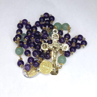 CHAPELET EN AMÉTHYSTE VIOLET ET AVENTURINE L'AMETIUS