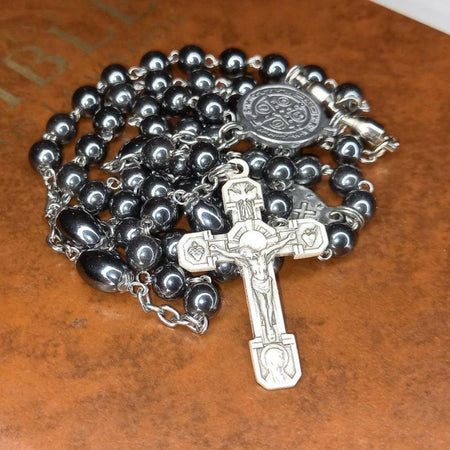 CHAPELET LAURENÇON en Hématite (Perle N°19) 