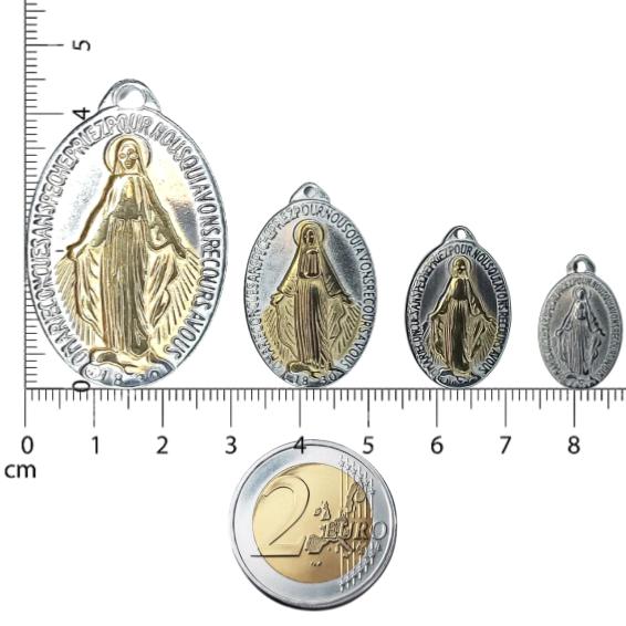 Médaille Miraculeuse De Lourdes - 12 Mm - Laiton Doré Et émail - Fabriquée En France - Cadeau Religieux - 8