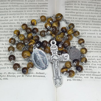 CHAPELET EN ŒIL DE TIGRE NATUREL 