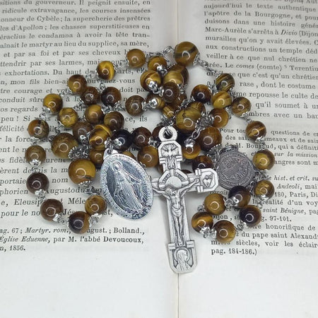 CHAPELET EN ŒIL DE TIGRE NATUREL 