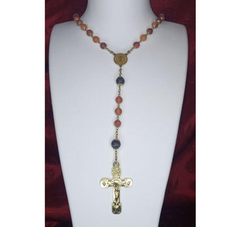 RED AND BLACK VEINED AGATE ROSARY THE ROUBENA