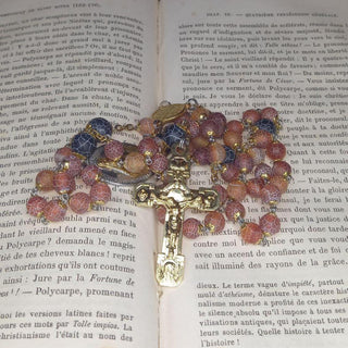 CHAPELET EN AGATE ROUGE ET NOIR VEINÉE LE ROUBENA
