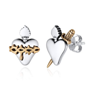 lechapeletlaurenconBoucles D'oreilles Sacré-Cœur de Jésus Et Cœur Immaculé de Marie 1